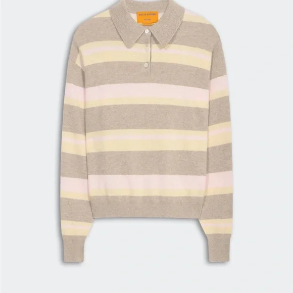 Guest in Residence COLLEGIATE STRIPE POLO in Taupe Combo - Picture 5 of 5